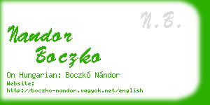 nandor boczko business card